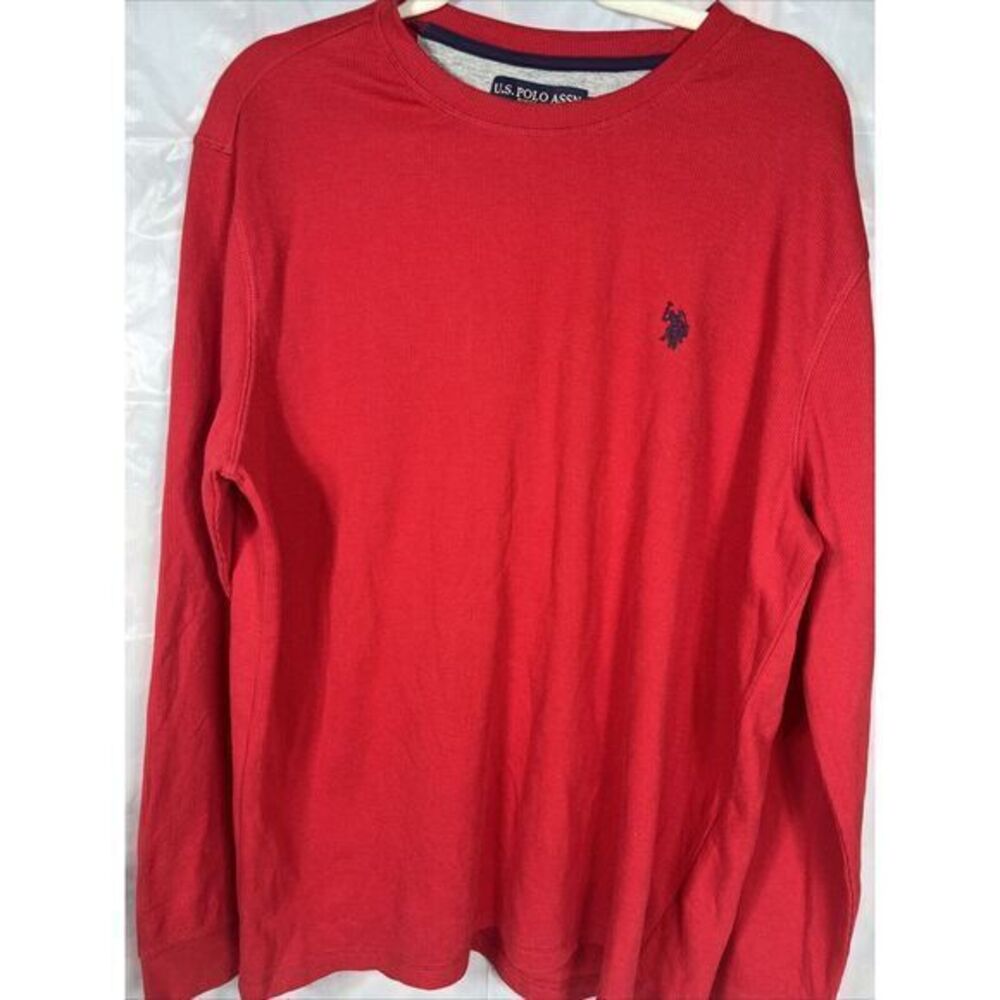 Polo Ralph Lauren Thermal Waffle Shirt Mens XL Red Long Sleeve Pony Logo